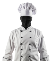 AI generated Chef's white uniform with hat on transparent background - stock png. png