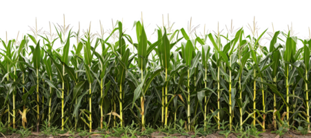 AI generated Lush cornfield on transparent background - stock png. png