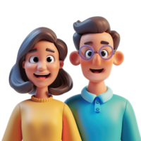 AI generated Smiling cartoon people portrait on transparent background png