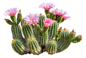 AI generated Blooming pink cactus flowers isolated on transparent background - stock png. png