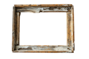 AI generated Old wooden frame on a transparent background png