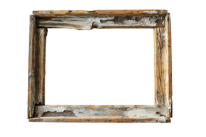 AI generated Old wooden frame on a transparent background png