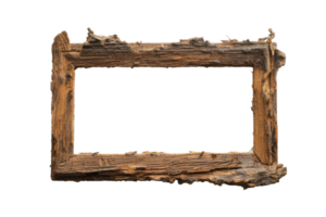 AI generated Old wooden frame on a transparent background png