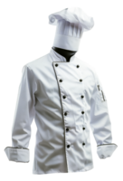 AI generated Chef's white uniform with hat on transparent background - stock png. png