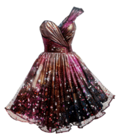 AI generated Sequined cocktail dress for parties on transparent background - stock png. png