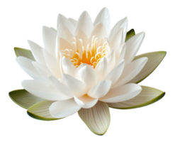 ai generiert Weiß Wasser Lilie Blühen auf transparent Hintergrund - - Lager png. png