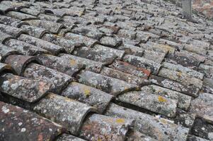 weathered roof tiles texture background photo