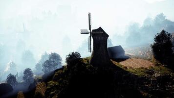 Landscape view on the old windmill video