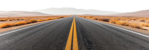 AI generated Empty road in the desert on a transparent background png