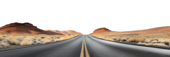 AI generated Empty road in the desert on a transparent background png