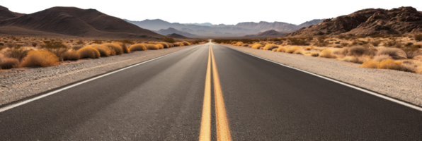 AI generated Empty road in the desert on a transparent background png