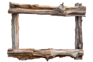 AI generated Old wooden frame on a transparent background png