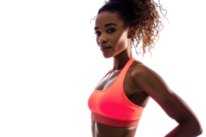 ai generiert Fitness Frau mit transparent Hintergrund png