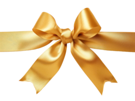 AI generated Decorative gold bow on a transparent background png