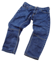 AI generated Classic blue denim jeans on transparent background - stock png. png