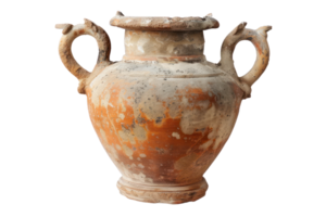 AI generated Ancient amorphous vase on a transparent background png