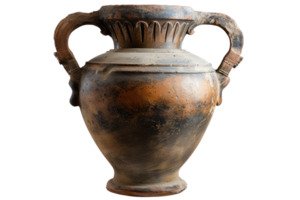 ai généré ancien amorphe vase sur une transparent Contexte png