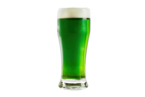 AI generated A glass of cold green beer on a transparent background png