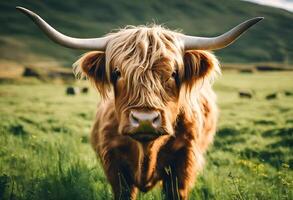 AI generated A view of a Highland Cow photo