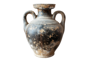 ai généré ancien amorphe vase sur une transparent Contexte png