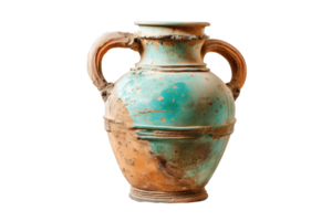 AI generated Ancient amorphous vase on a transparent background png