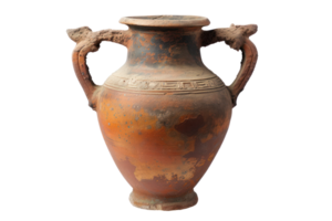 AI generated Ancient amorphous vase on a transparent background png