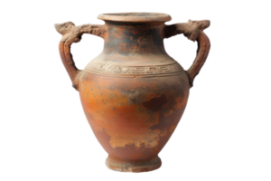 ai généré ancien amorphe vase sur une transparent Contexte png