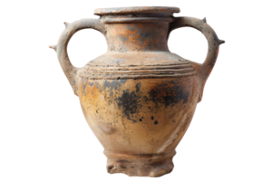 ai généré ancien amorphe vase sur une transparent Contexte png