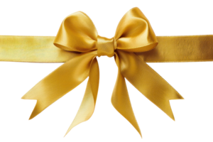 AI generated Decorative gold bow on a transparent background png
