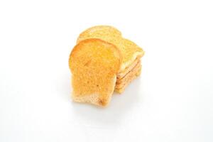 baked crispy bread with butter and sugar photo