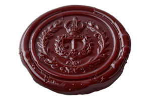 AI generated Vintage red wax seal for secure correspondence on transparent background - stock png. png