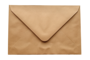 AI generated Brown envelope with textured detail on transparent background - stock png. png