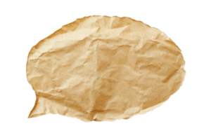 AI generated Aged parchment paper speech bubble with rugged edges and vintage texture on transparent background - stock png. png