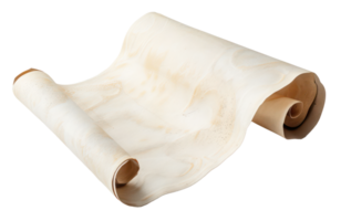 AI generated White rolled parchment paper with smooth texture on transparent background - stock png. png