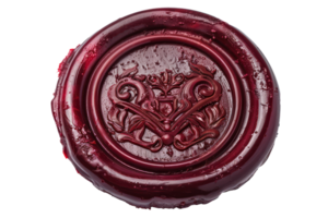 AI generated Vintage red wax seal for secure correspondence on transparent background - stock png. png