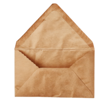 AI generated Brown envelope with textured detail on transparent background - stock png. png