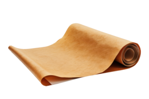 AI generated Rolled parchment paper with smooth texture on transparent background - stock png. png