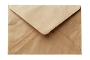ai gerado Castanho envelope com texturizado detalhe em transparente fundo - estoque png. png