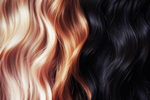 ai generado varios sombras de pelo color representando diversidad y estilo foto