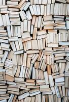 AI generated Pile of Various Books in Disarray Captured From Above photo