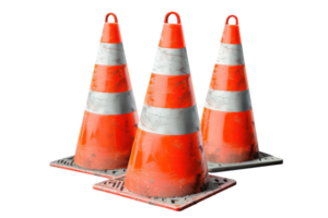 AI generated Traffic cone on a transparent background png