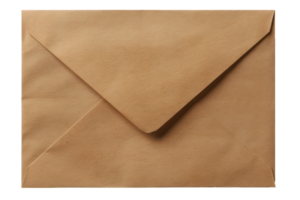 AI generated Brown envelope with textured detail on transparent background - stock png. png