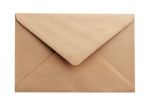 AI generated Brown envelope with textured detail on transparent background - stock png. png