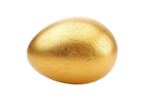 ai gerado dourado ovo em uma transparente fundo png