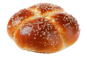 AI generated Golden brown sesame seed burger bun on transparent background - stock png. png