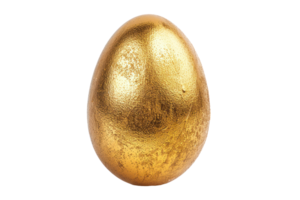 ai generado dorado huevo en un transparente antecedentes png
