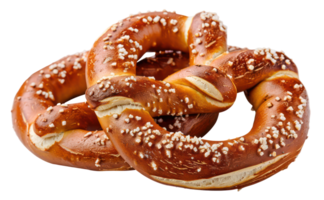 AI generated Salted baked pretzel on transparent background - stock png. png