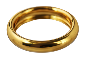 AI generated Simple elegant gold wedding band on transparent background - stock png. png