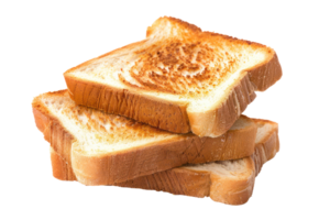 AI generated Crispy golden toast stacked on transparent background - stock png. png