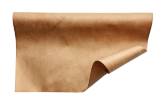 AI generated Rolled parchment paper with vintage texture on transparent background - stock png. png